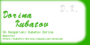 dorina kubatov business card